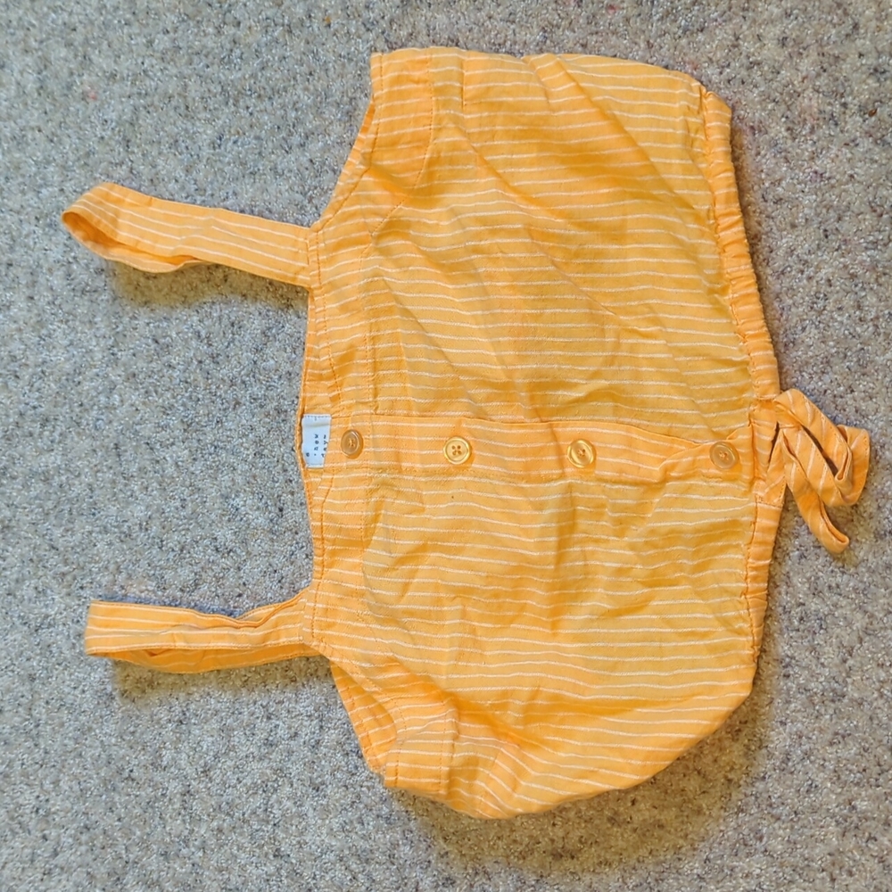 Orange Striped Button Crop Top A New Day
